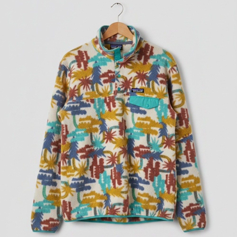 Patagonia Synchilla Snap-T Pullover Fleece XL Abstract Palm Desert Print Multi